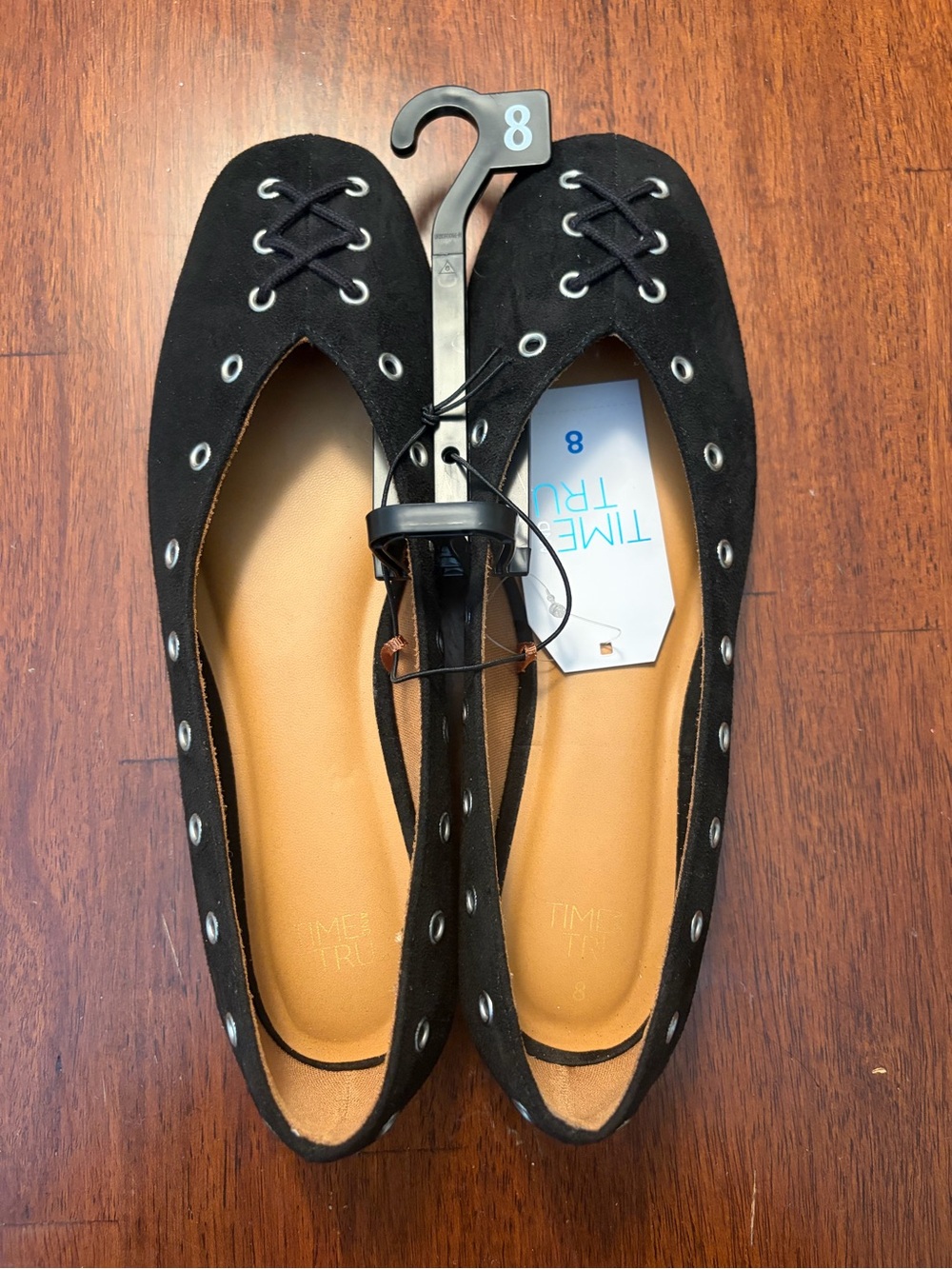 Black Women's Lace-Detail Ballet Flats